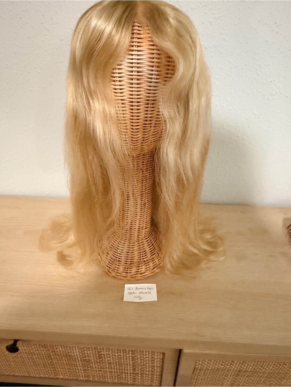 1J human hair, golden blonde wig